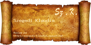 Szegedi Klaudia névjegykártya